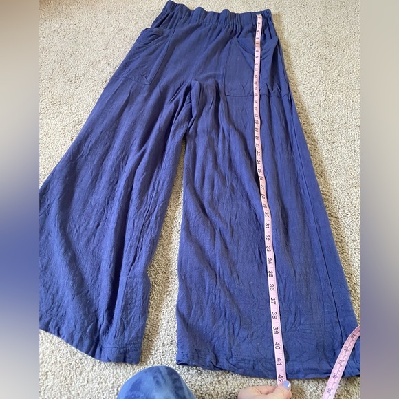 Easel wide leg pants blue patch pockets - Picture 3 of 10